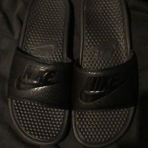 Black Nike Slides